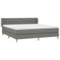 vidaXL Boxspringbett mit Matratze Dunkelgrau 160x200 cm Stoff vidaXL Boxspringbett mit Matratze Dunkelgrau 160x200 cm Stoff