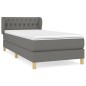vidaXL Boxspringbett mit Matratze Dunkelgrau 100x200 cm Stoff vidaXL Boxspringbett mit Matratze Dunkelgrau 100x200 cm Stoff