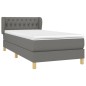 vidaXL Boxspringbett mit Matratze Dunkelgrau 100x200 cm Stoff vidaXL Boxspringbett mit Matratze Dunkelgrau 100x200 cm Stoff