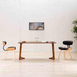 vidaXL Esszimmerstühle 2 Stk. Schwarz Bugholz und Kunstleder 