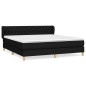 vidaXL Boxspringbett mit Matratze Schwarz 180x200 cm Stoff vidaXL Boxspringbett mit Matratze Schwarz 180x200 cm Stoff