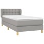 vidaXL Boxspringbett mit Matratze Hellgrau 90x190 cm Stoff vidaXL Boxspringbett mit Matratze Hellgrau 90x190 cm Stoff