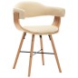 vidaXL Esszimmerstühle 2 Stk. Cremeweiß Kunstleder und Bugholz vidaXL Esszimmerstühle 2 Stk. Cremeweiß Kunstleder und Bugholz