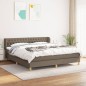 vidaXL Boxspringbett mit Matratze Taupe 180x200 cm Stoff vidaXL Boxspringbett mit Matratze Taupe 180x200 cm Stoff