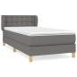 vidaXL Boxspringbett mit Matratze Dunkelgrau 90x190 cm Stoff vidaXL Boxspringbett mit Matratze Dunkelgrau 90x190 cm Stoff
