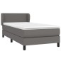 vidaXL Boxspringbett mit Matratze Grau 90x200 cm Kunstleder vidaXL Boxspringbett mit Matratze Grau 90x200 cm Kunstleder