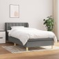 vidaXL Boxspringbett mit Matratze Dunkelgrau 100x200 cm Stoff vidaXL Boxspringbett mit Matratze Dunkelgrau 100x200 cm Stoff