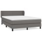 vidaXL Boxspringbett mit Matratze Grau 140x190 cm Kunstleder vidaXL Boxspringbett mit Matratze Grau 140x190 cm Kunstleder