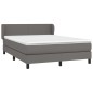vidaXL Boxspringbett mit Matratze Grau 140x190 cm Kunstleder vidaXL Boxspringbett mit Matratze Grau 140x190 cm Kunstleder