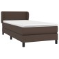 vidaXL Boxspringbett mit Matratze Braun 100x200 cm Kunstleder vidaXL Boxspringbett mit Matratze Braun 100x200 cm Kunstleder