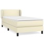 vidaXL Boxspringbett mit Matratze Creme 90x200 cm Kunstleder vidaXL Boxspringbett mit Matratze Creme 90x200 cm Kunstleder