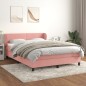 vidaXL Boxspringbett mit Matratze Rosa 140x200 cm Samt vidaXL Boxspringbett mit Matratze Rosa 140x200 cm Samt
