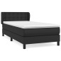 vidaXL Boxspringbett mit Matratze Schwarz 90x190 cm Kunstleder vidaXL Boxspringbett mit Matratze Schwarz 90x190 cm Kunstleder