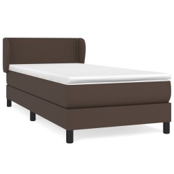 vidaXL Boxspringbett mit Matratze Braun 80x200 cm Kunstleder