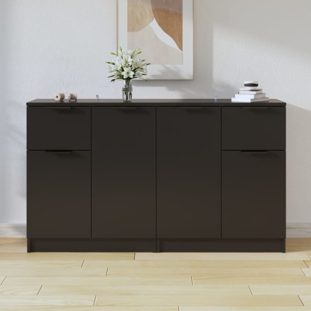 vidaXL Sideboards 2 Stk. Schwarz 60x30x70 cm Holzwerkstoff