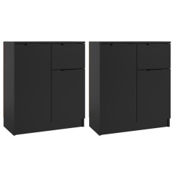 vidaXL Sideboards 2 Stk. Schwarz 60x30x70 cm Holzwerkstoff