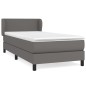 vidaXL Boxspringbett mit Matratze Grau 100x200 cm Kunstleder vidaXL Boxspringbett mit Matratze Grau 100x200 cm Kunstleder
