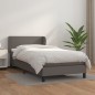 vidaXL Boxspringbett mit Matratze Grau 80x200 cm Kunstleder vidaXL Boxspringbett mit Matratze Grau 80x200 cm Kunstleder