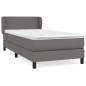 vidaXL Boxspringbett mit Matratze Grau 80x200 cm Kunstleder vidaXL Boxspringbett mit Matratze Grau 80x200 cm Kunstleder