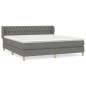 vidaXL Boxspringbett mit Matratze Dunkelgrau 180x200 cm Stoff vidaXL Boxspringbett mit Matratze Dunkelgrau 180x200 cm Stoff