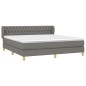 vidaXL Boxspringbett mit Matratze Dunkelgrau 180x200 cm Stoff vidaXL Boxspringbett mit Matratze Dunkelgrau 180x200 cm Stoff