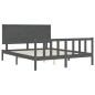 Massivholzbett mit Kopfteil Grau 160x200 cm Massivholzbett mit Kopfteil Grau 160x200 cm
