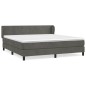 vidaXL Boxspringbett mit Matratze Dunkelgrau 160x200 cm Samt vidaXL Boxspringbett mit Matratze Dunkelgrau 160x200 cm Samt