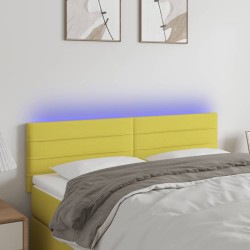 vidaXL LED Kopfteil Grün 144x5x78/88 cm Stoff