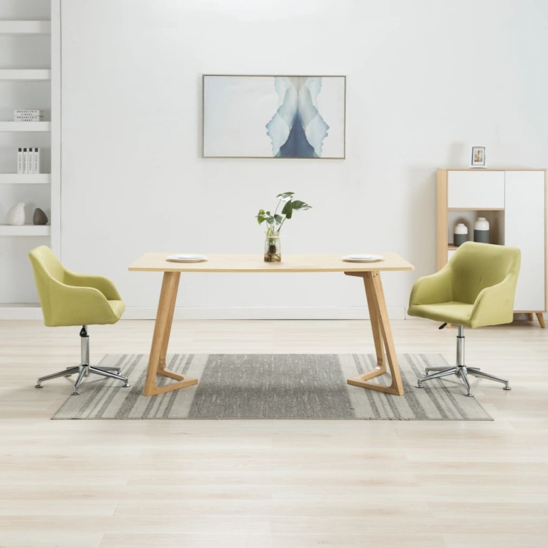 Esszimmerstühle Drehbar 2 Stk. Grün Stoff Esszimmerstühle Drehbar 2 Stk. Grün Stoff