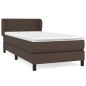 vidaXL Boxspringbett mit Matratze Braun 90x200 cm Kunstleder vidaXL Boxspringbett mit Matratze Braun 90x200 cm Kunstleder
