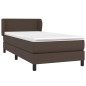 vidaXL Boxspringbett mit Matratze Braun 90x200 cm Kunstleder vidaXL Boxspringbett mit Matratze Braun 90x200 cm Kunstleder