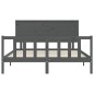 Massivholzbett mit Kopfteil Grau 160x200 cm Massivholzbett mit Kopfteil Grau 160x200 cm
