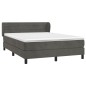 vidaXL Boxspringbett mit Matratze Dunkelgrau 140x190 cm Samt vidaXL Boxspringbett mit Matratze Dunkelgrau 140x190 cm Samt
