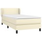 vidaXL Boxspringbett mit Matratze Creme 80x200 cm Kunstleder vidaXL Boxspringbett mit Matratze Creme 80x200 cm Kunstleder
