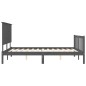 Massivholzbett mit Kopfteil Grau 160x200 cm Massivholzbett mit Kopfteil Grau 160x200 cm
