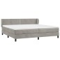 vidaXL Boxspringbett mit Matratze Hellgrau 200x200 cm Samt vidaXL Boxspringbett mit Matratze Hellgrau 200x200 cm Samt