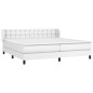 vidaXL Boxspringbett mit Matratze Weiß 200x200 cm Kunstleder vidaXL Boxspringbett mit Matratze Weiß 200x200 cm Kunstleder