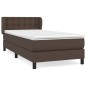 vidaXL Boxspringbett mit Matratze Braun 100x200 cm Kunstleder vidaXL Boxspringbett mit Matratze Braun 100x200 cm Kunstleder