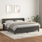 vidaXL Boxspringbett mit Matratze Dunkelgrau 180x200 cm Samt vidaXL Boxspringbett mit Matratze Dunkelgrau 180x200 cm Samt
