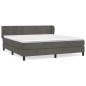 vidaXL Boxspringbett mit Matratze Dunkelgrau 180x200 cm Samt vidaXL Boxspringbett mit Matratze Dunkelgrau 180x200 cm Samt