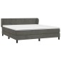 vidaXL Boxspringbett mit Matratze Dunkelgrau 180x200 cm Samt vidaXL Boxspringbett mit Matratze Dunkelgrau 180x200 cm Samt
