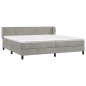vidaXL Boxspringbett mit Matratze Hellgrau 200x200 cm Samt vidaXL Boxspringbett mit Matratze Hellgrau 200x200 cm Samt
