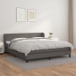 vidaXL Boxspringbett mit Matratze Grau 160x200 cm Kunstleder vidaXL Boxspringbett mit Matratze Grau 160x200 cm Kunstleder
