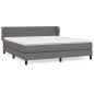 vidaXL Boxspringbett mit Matratze Grau 160x200 cm Kunstleder vidaXL Boxspringbett mit Matratze Grau 160x200 cm Kunstleder
