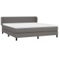 vidaXL Boxspringbett mit Matratze Grau 160x200 cm Kunstleder vidaXL Boxspringbett mit Matratze Grau 160x200 cm Kunstleder