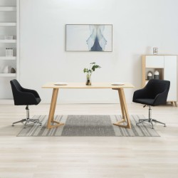 vidaXL Esszimmerstühle Drehbar 2 Stk. Schwarz Stoff