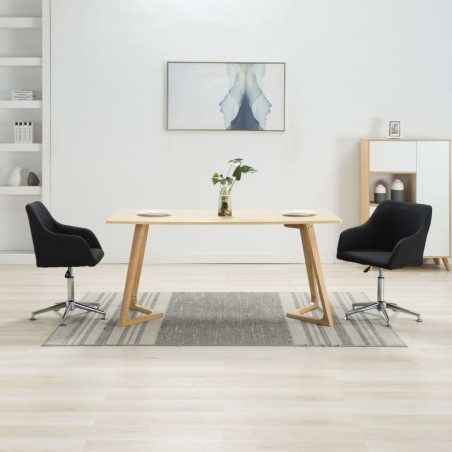 vidaXL Esszimmerstühle Drehbar 2 Stk. Schwarz Stoff