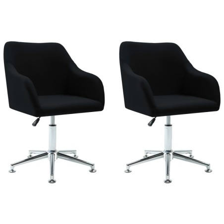 vidaXL Esszimmerstühle Drehbar 2 Stk. Schwarz Stoff