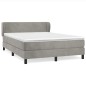 vidaXL Boxspringbett mit Matratze Hellgrau 140x200 cm Samt vidaXL Boxspringbett mit Matratze Hellgrau 140x200 cm Samt