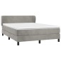vidaXL Boxspringbett mit Matratze Hellgrau 140x200 cm Samt vidaXL Boxspringbett mit Matratze Hellgrau 140x200 cm Samt